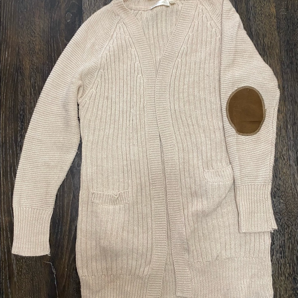 RD Style grandpa sweater with elbow patches.